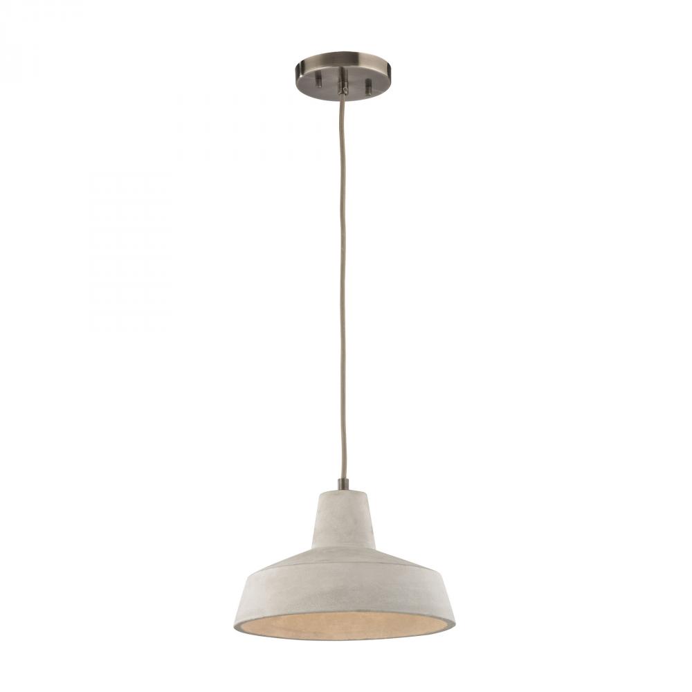Urban Form 1-Light Mini Pendant in Black Nickel with Natural Concrete Shade