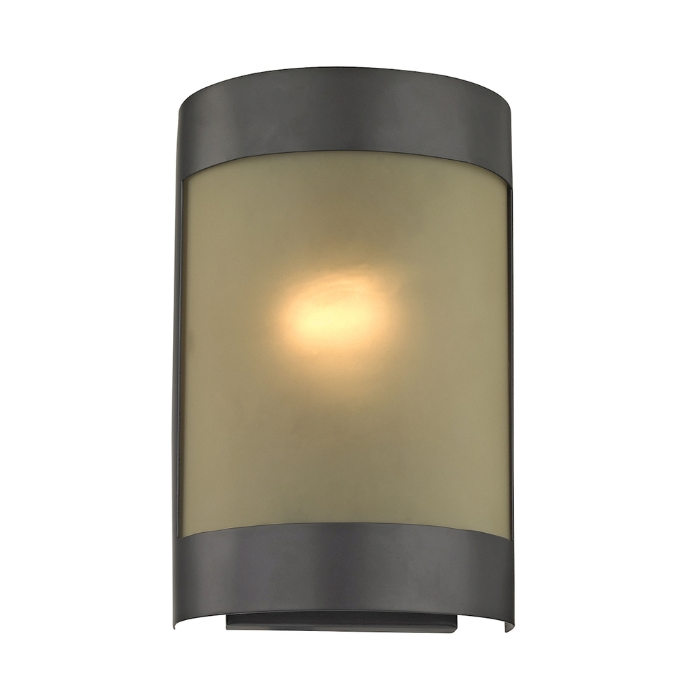 Thomas - 1-Light Wall Sconce in Oil Rubbed Bronze with Light Amber Glass