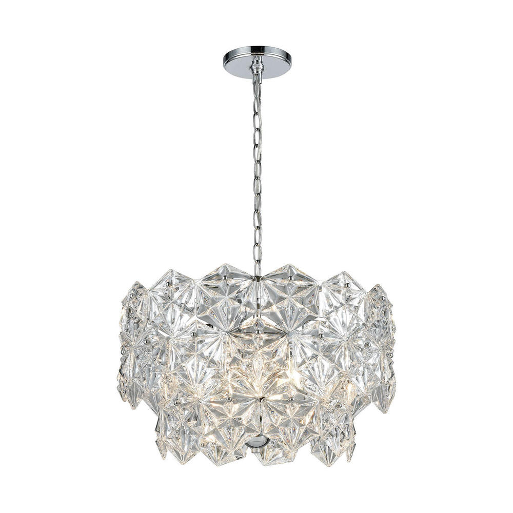 Lavique 4-Light Chandelier in Polished Chrome with Clear Crystal