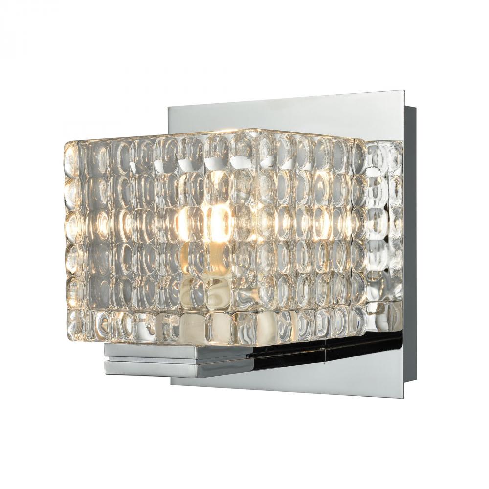 Chastain 1-Light Vanity Lamp in Chrome with Clear Glass Cube Shade