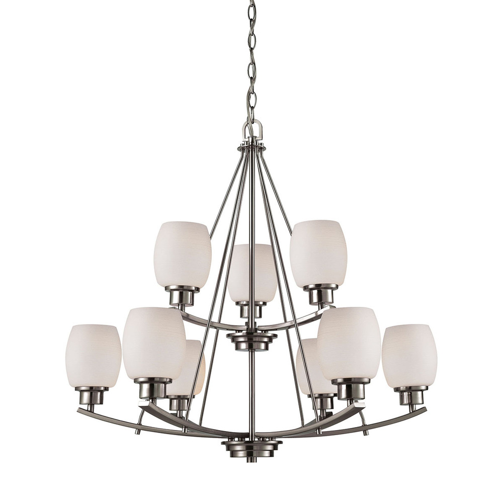 Thomas - Casual Mission 29'' Wide 9-Light Chandelier - Brushed Nickel