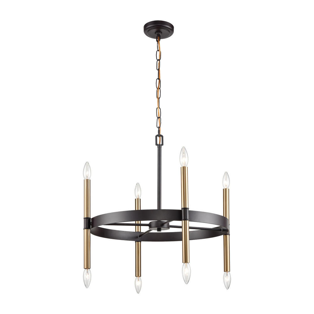 Thomas - Notre Dame 6-Light Chandelier in Oil Rubbed Bronze and Gold