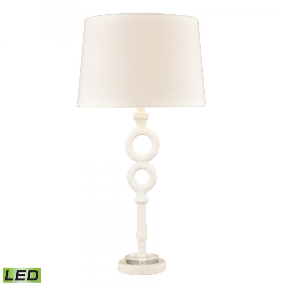 Hammered Home 33'' High 1-Light Table Lamp - Matte White - Includes LED Bulb