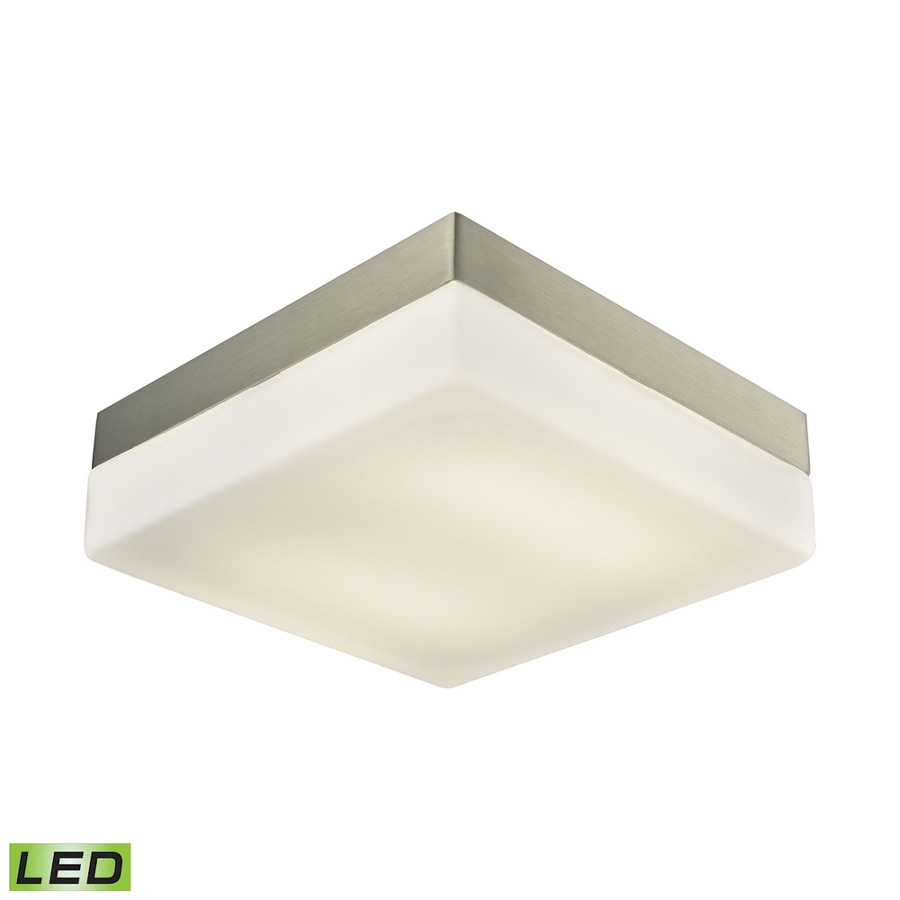Thomas - Wyngate 2-Light Square Integrated LED Flush Mount in Satin Nickel with Opal Glass - Large