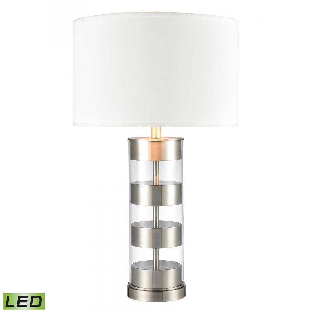 Margin 28'' High 1-Light Table Lamp - Satin Nickel - Includes LED Bulb