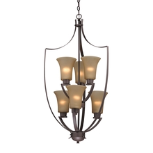 ELK Home 7706FY/10 - Thomas - Foyer 6-Light Chandelier in Oil Rubbed Bronze with Light Amber Glass