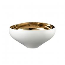 ELK Home H0017-9755 - Greer Bowl - Tall White and Gold Glazed